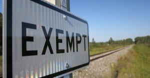 Exempt Sign by railroad