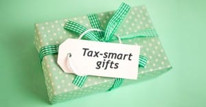 Tax-smart gifts tag on present