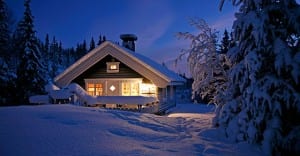 snowed-in cabin