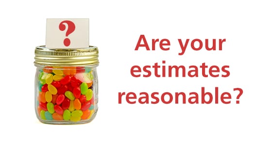 Are your estimates resonable, jar of jelly beans