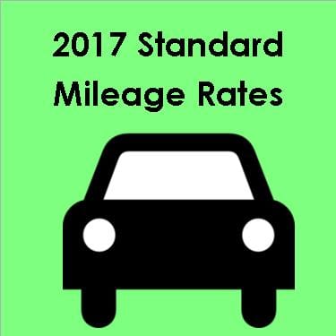 2017 standard mileage rates, car icon