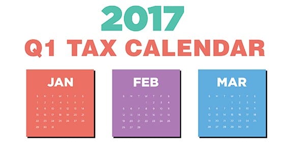 2017 Q1 tax calendar