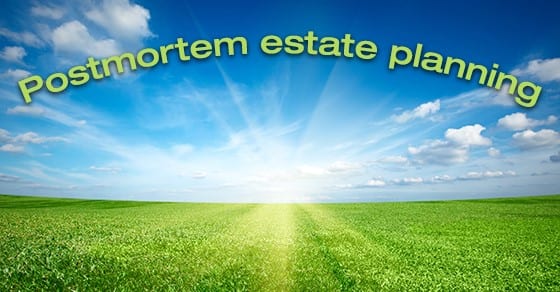 postmortem estate planning, sunshine, field, blue sky