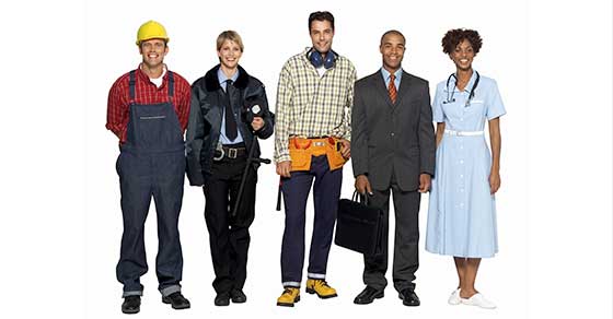 employees from various job types standing in a line | classifying workers as employee or independent contractor | Dalby Wendland & Co. | CPAs | Business Advisors | Grand Junction CO | Glenwood Springs CO | Montrose CO