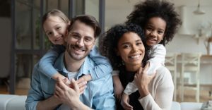 photo of blended family with children from different marriages