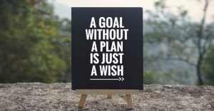 sign with quote; a goal without a plan is just a wish