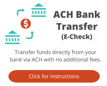 bank-to-bank transfer icon, text ACH Bank Transfer, e-check payment, click for instructions button